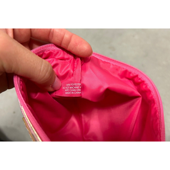 NWOT Lilly Pulitzer X Estee Lauder Pink Jungle Cat Print Canvas Makeup Bag - Picture 7 of 10